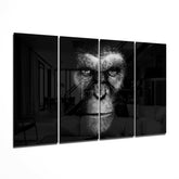 Rise of Apes 4 Pieces Mega Glass Wall Art (59"x36") | Insigne Art Design.